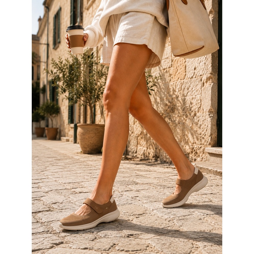 Vivaia WALKER PRO RE-NYLON HYBRID MARY-JANE IVEE CHESTNUT COMFORT SHOES 6